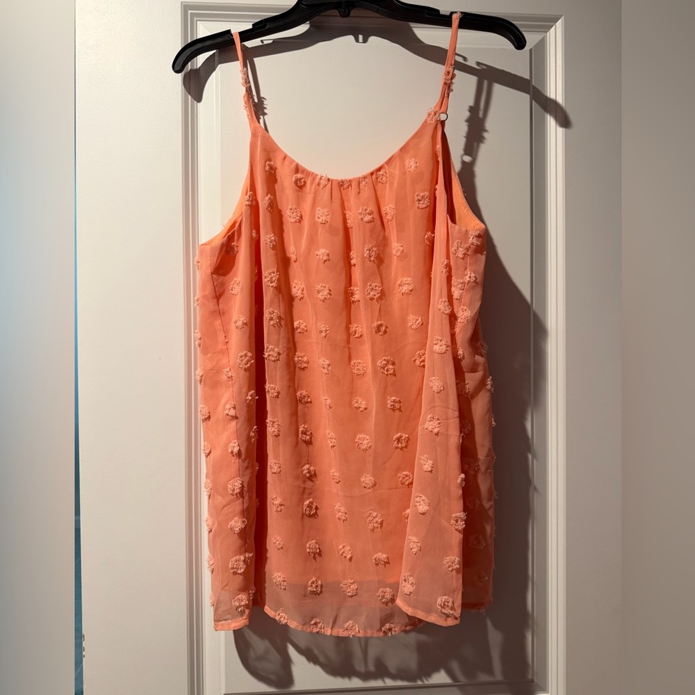 Peach Textured Rosette Camisole Tank